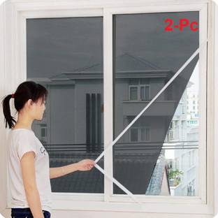 KANAHIYA TRADERS Nylon Adults Washable Mosquito Net Insect Mesh with Velcro Tape 4/4ft(120/120cm) 47/47in(Black Color) (2 Packs)Insect Repellent Insect Fly Bug Mesh Screen- Velcro Model Mosquito Net