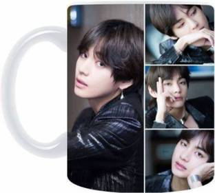 PASHUPATASTRA  BTS S Army Best Gift for BTS Lovers with Glossy Printed Ceramic Coffee - White, (350ml) सिरेमिक मग