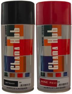 GHANA HUB PREMIUM CUBE DOUBLE MATT BLACK AND WINE RED Multicolor Spray Paint 900 ml