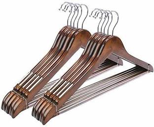 MadOverHangers Antique Brown Color Wooden Dress Pack of 10 Hangers For  Dress