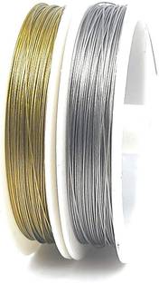 Crafto Gear Wire Combo Golden & Silver Colour for Jewelry Making, Beading & Other Craft & Art Projects Pack of 2 Rolls
