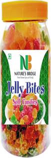 Nature's Bridge Jelly Bites / Sugar Coated Jelly Ball / Multi Colour Jelly Munchies / Fruit Jelly - Jar Pack - (250 Gm) Sweet Jelly Beans