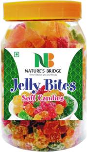 Nature's Bridge Jelly Bites / Sugar Coated Jelly Ball / Multi Colour Jelly Munchies / Fruit Jelly - Jar Pack - (400 Gm) Sweet Jelly Beans