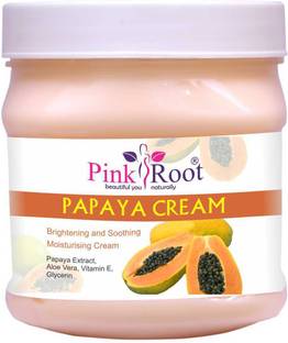 PINKROOT Papaya Cream Brightening and Soothing Moisturizing Cream Papaya Extract, Aloe Vera, Vitamin E, Glycerin