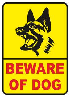 Clear Design Beware of Dog Emergency Sign