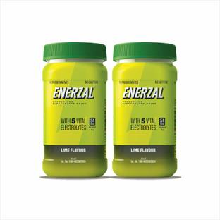 Enerzal Pack of 2 Combo Lime Flavour Jar Container 500 gm Each Energy Drink