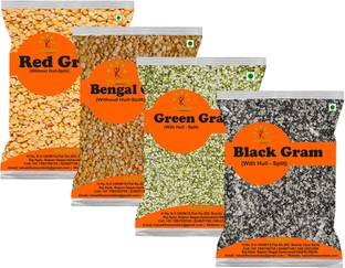 Value Life Combo (Red Gram 1kg, Bengal Gram 1kg, Black Gram With Hull Split 1kg, Green Gram With Hull 1kg. Pack Of 4)