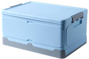 HomeCloud Foldable Storage Box/Multi Purpose storage box/Plastic Storage Organizer Japanese Designed for Home, Office, Hospital, Parlor and School 1pcs (small Blue) Storage Box