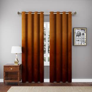 Dashing Fabrics 152.4 cm (5 ft) Velvet Blackout Window Curtain (Pack Of 2)
