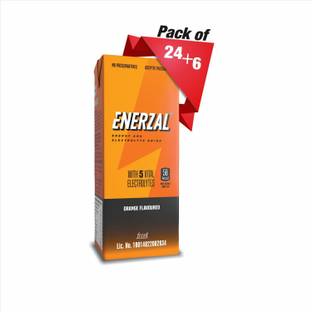 Enerzal Energy Dink Orange Flavour Tetra Pack 200ml Each (Buy 24 pack get 6 pack free) Energy Drink