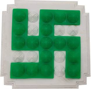 Plus Value Green Swastik Pyramid 2.5inch Pair for Vastu Remedies Decorative Showpiece  -  25 cm