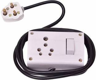 JELECTRICALS Heavy Duty PVC Extension Board 3 m Wire 2 in 1 15A and Switch (3 m Wire) PACK-1 Power Plug