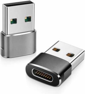 Techvik (Pack Of 2 Pcs) Upgraded Version Reversible USB Type C Female To USB Male Adapter Coupler Converter Connector For Data Transfer & Charging USB Adapter