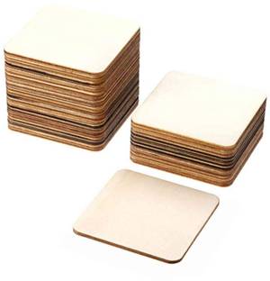 Sticker Hub Square Wooden Laser Cut for Decoration DIY Products_WCO356