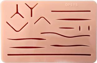Opsys Simulations 3 Layer Suture Pad with wound –Large Size pad (Size : L x W x T: 18 cm x 12 cm x 1 cm), Reusable Silicon Suture , Suture Practice Model for Medical Training