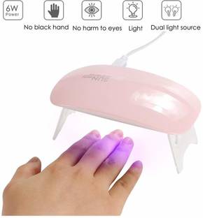 Purabelle SUN Mini UV LED Travel Pocket Size Nail Dryer For Gel Polish Lamp Portable Curing Base Gel Top Gel Color Gel Dryer 6W Detection Light(Pink.White) Nail Polish Dryer
