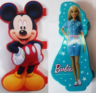 SKI REDMICKEYGREENBARBIE MICKEY, BARBIE Art Plastic Pencil Boxes