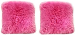 Angel Mommy Microfibre Cushion Pack of 2 Solid Fur Cushions with Insert Filler