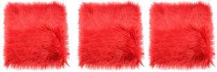 Angel Mommy Fur Cushions with Insert Filler Microfibre Solid Cushion Pack of 3