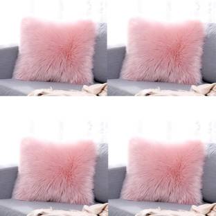 Angel Mommy Fur Cushions with Insert Filler Microfibre Solid Cushion Pack of 4