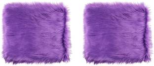 Angel Mommy Fur Cushions with Insert Filler Microfibre Solid Cushion Pack of 2