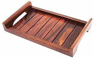 S.I Creation Rosewood Sheesham Wood Handmade & Handcrafted Wooden Small Serving Tray (10 X 6 X 1.5 Inches) Tray