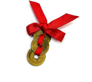 AIR9999 Three Fengshui Lucky Coins Lucky Charm for Prosperity and Luck Decorative Showpiece  -  7 cm