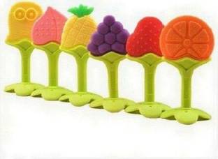 HuddiBABA Baby Teether Fruit Shape Food Nibbler/Feeder/Silicon Dental Care Teether & Fruit . Teether