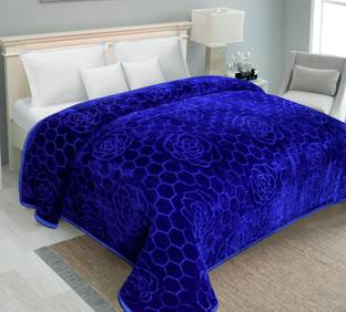 IWS Self Design Double Mink Blanket for  Mild Winter