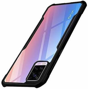 VAPRIF Back Cover for Vivo V20, Transparent Hybrid Hard PC Back TPU Bumper