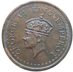 COINS WORLD ONE ANNA KING GEORGE VI 100 GRAMS BIG COPPER COIN Medieval Coin Collection
