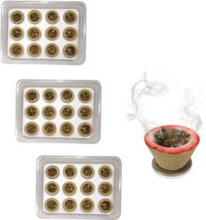 Utkarsh (Set Of 3 Box) Environment Air Purifier Cow Dung Loban Guggal Incense Dhoop Cup (12 Cup Each Box) for Worship Pooja Meditational Sprituality Religious Purposes and Killing Air-Viruses Guggul Dhoop
