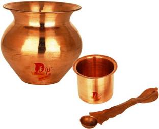 DARIDRA BHANJAN Copper Kalash lota / tamba kalash Pooja Article With Panch Patra And Spoon pooja kalash Copper Kalash