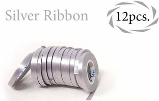 DECOR MY PARTY Silver Curling Ribbon Roll For Hanging Balloons Party Decorations Silver Satin Ribbon