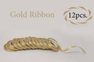 DECOR MY PARTY Golden Curling Ribbon Roll For Hanging Balloons Party Decorations Gold Satin Ribbon