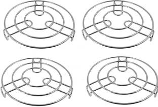 Top Trick Pcs Of 4 Kitchen Steaming Stainless Steel Round Cooker Steamer Rack Cooking Pot Tray mirror Trivet