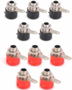 jivith 4mm Insulated Banana Socket Connectors 10Pcs Red+Black Banana Plug Socket Jack Connectors Black and Red Wire Connector