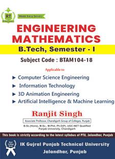 Engineering Mathematics, B.Tech. (1st Semester), BTAM104-18, Punjab Technical University, Jalandhar.