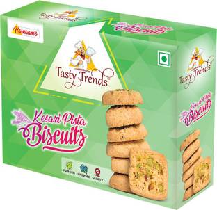 tasty trends Kesari Pista Biscuits Biscotti Biscuit
