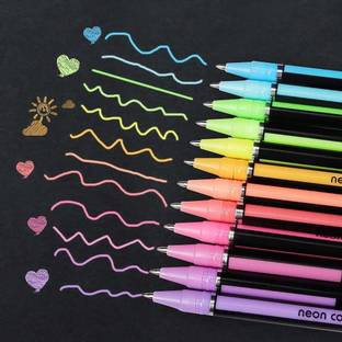 DGV 12 Neon Colors Gel Pen (Pack of 12, Multicolor) Gel Pen