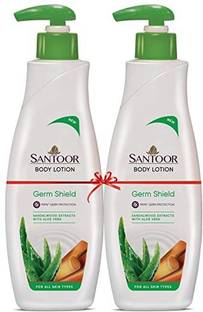 Santoor Germ Shield Sandal Wood Extracts With Aloe Vera Body Lotion 250 ml Ambz (Pack of 2)