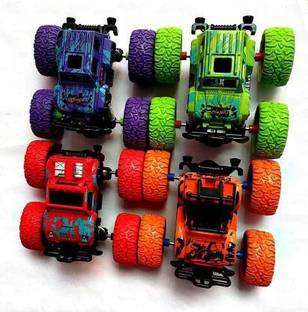 KCCOLLECTION 4pc 4WD Mini Monster Trucks Friction Powered Cars (Multicolor, Pack of: 4)