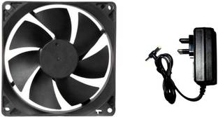 TechSupreme DC FAN 1 Cabinet Fan - 80X80X25MM (12 VOLT) Cooler with 12v/2 AMP Adaptor SMPS Cooler Cooler