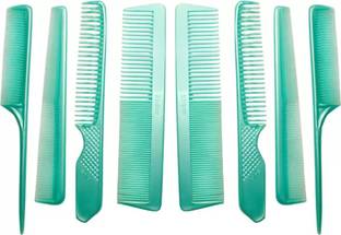 CRAZYGOL  Set of 8 Professional Hair Cutting & Styling Comb Kit (Blue)