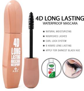ads Long Lasting Waterproof Mascara, Black, 10ml (1575) With Lilium Hand Cleanser 10 ml