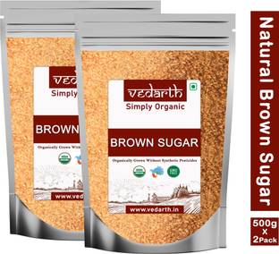Vedarth Twin Pack of Organic Brown Sugar 100% Natural 500 Gram Pack Sugar