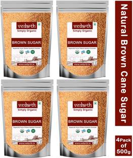 Vedarth Pack of 4 Organic Brown Sugar -500 Gram Pack 100% Pure and Natural Sugar