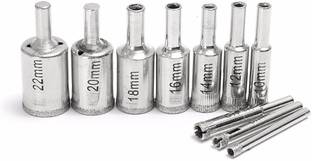 uptodatetools 10Pcs 5-22Mm Diamond Hole Saw Drill Bit Set Tile Ceramic Glass Porcelain Marble Drill Bits Glass Hole Saw