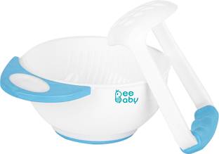 Beebaby Food Mash & Serve Bowl Set For Baby (Blue)  - Polypropylene