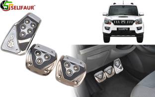 Selifaur P4S179 - 3 Pcs Silver Non-Slip Manual Car Pedals kit Pad Covers Set Car Pedal
